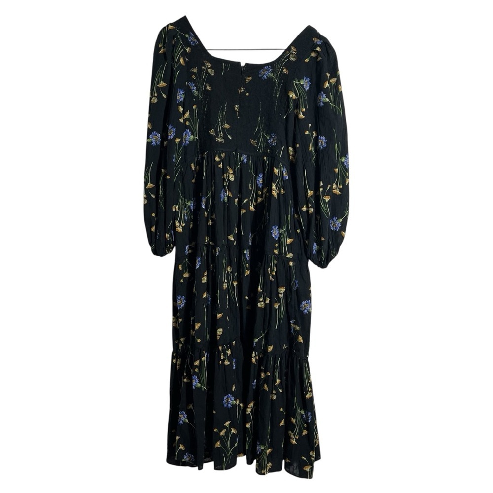 MADEWELL Xiomara Floral Print Long Sleeve Cotton Midi Dress N5287 - Picture 3 of 11